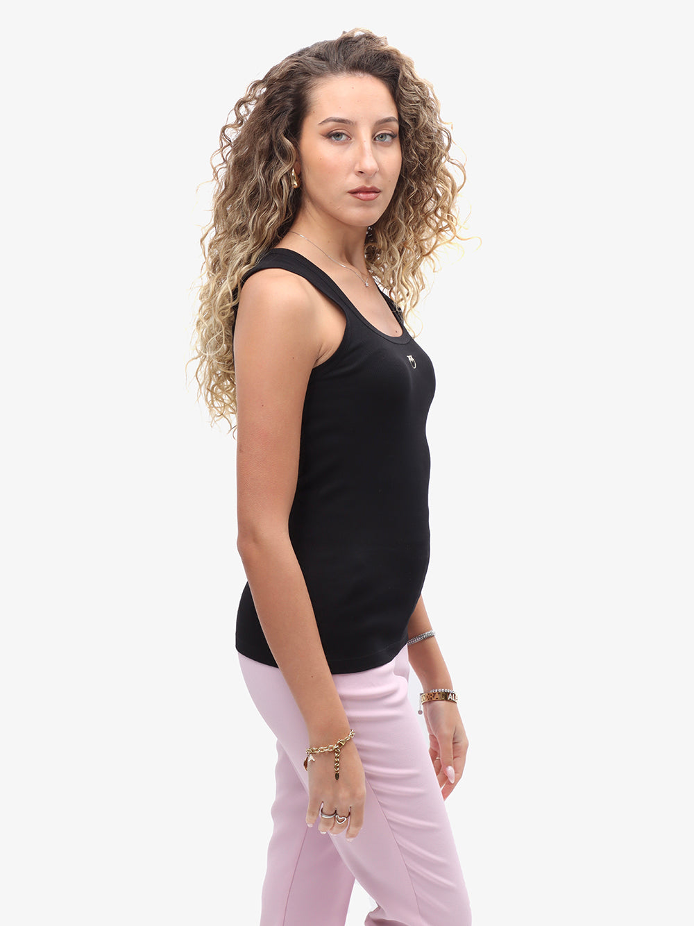 Pinko Canottiera Calcolatore Love Birds Nero limousine
