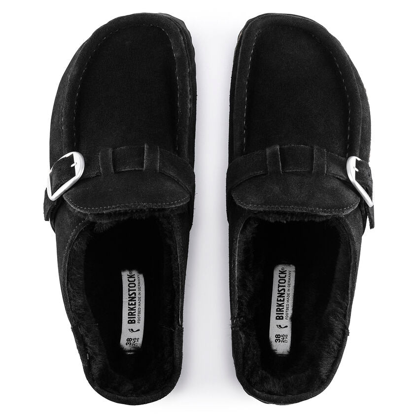Birkenstock Women's Slipper Buckley Shearling Suede Black