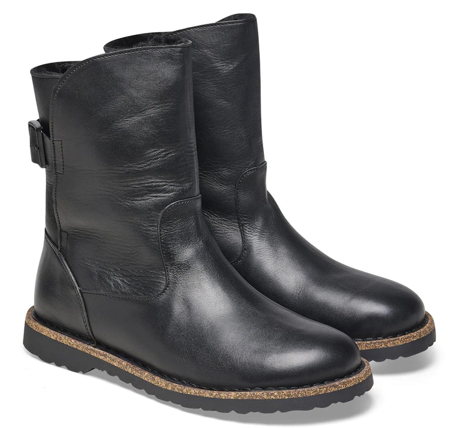 Birkenstock Biker Women Uppsala Shearling Leather Black