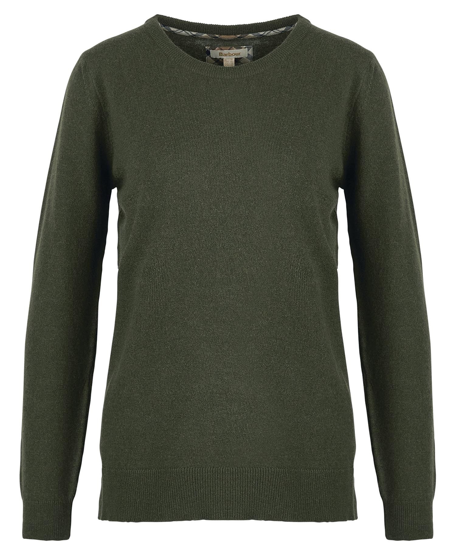 BARBOUR Maglione Donna Pendle Crew Knit LKN1075 Warm Olive/Fawn