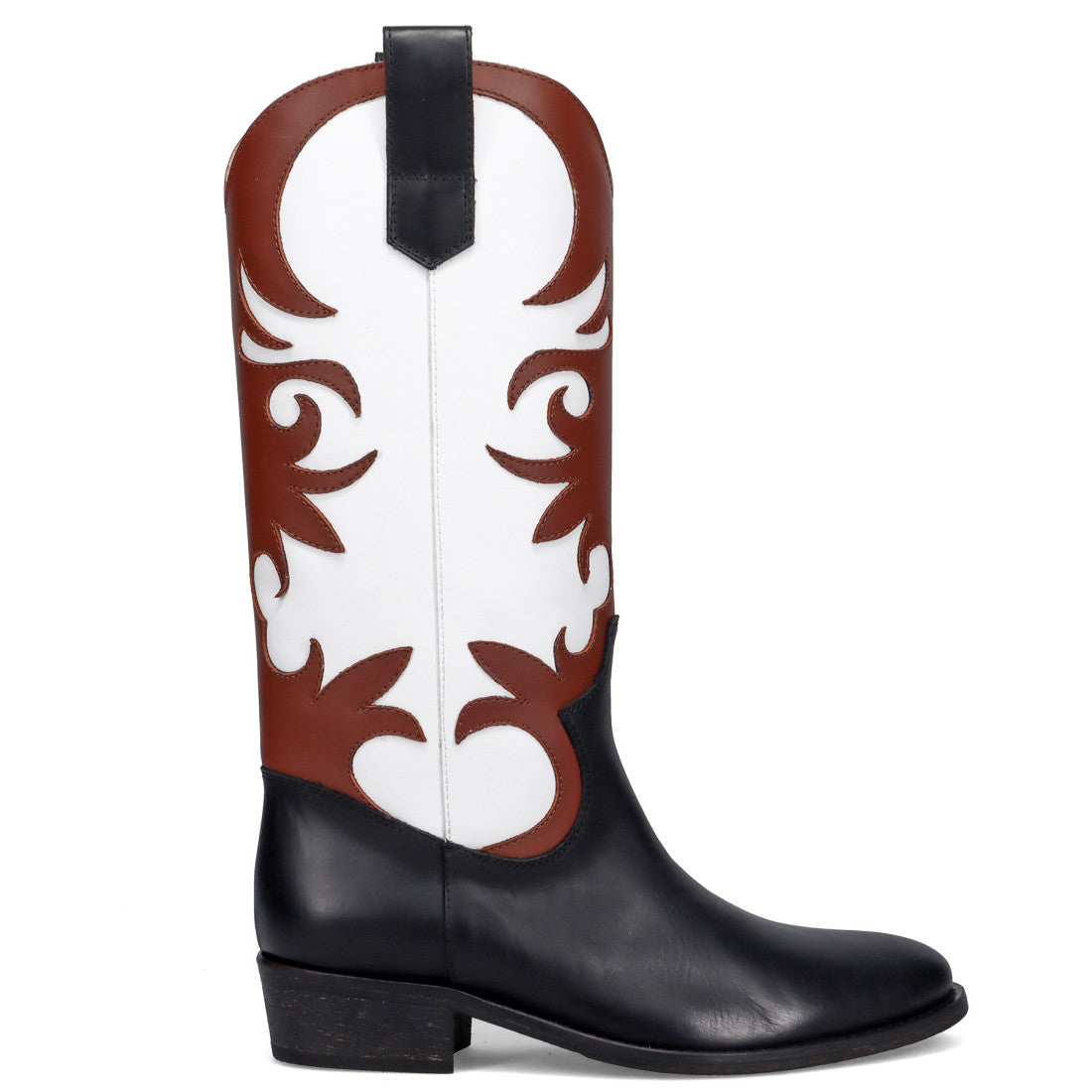VIA ROMA 15 Texano Malibu 3941 Black White Leather