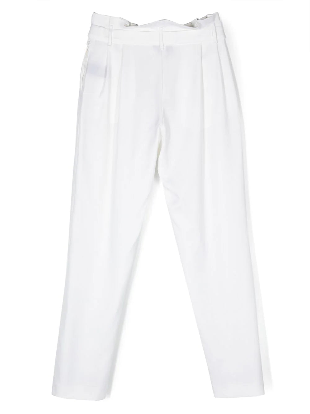 Balmain Kids White trousers with pleats