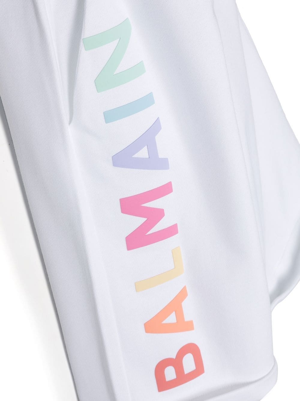 Balmain Kids White Bermuda shorts with multicolored print