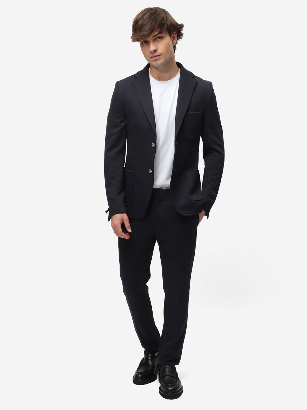 DANIELE ALESSANDRINI Blue slim-fit trousers