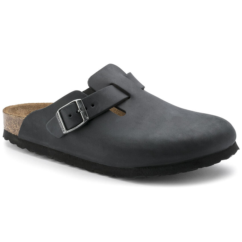 Birkenstock Ciabatta Unisex Boston Oiled Leather-Black