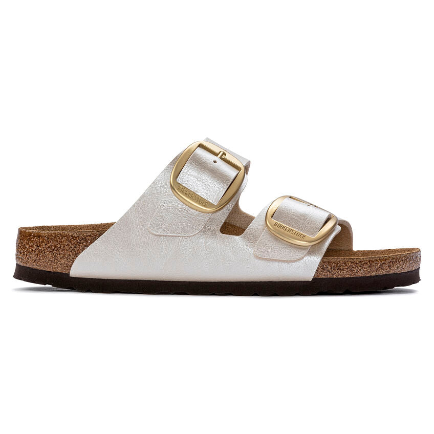 Birkenstock Ciabatta Donna Arizona Big Buckle Birko Flor Pearl White