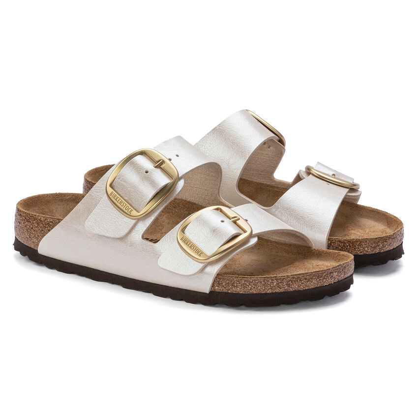 Birkenstock Ciabatta Donna Arizona Big Buckle Birko Flor Pearl White