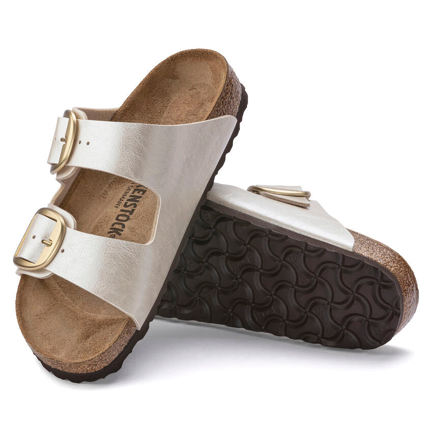 Birkenstock Ciabatta Donna Arizona Big Buckle Birko Flor Pearl White