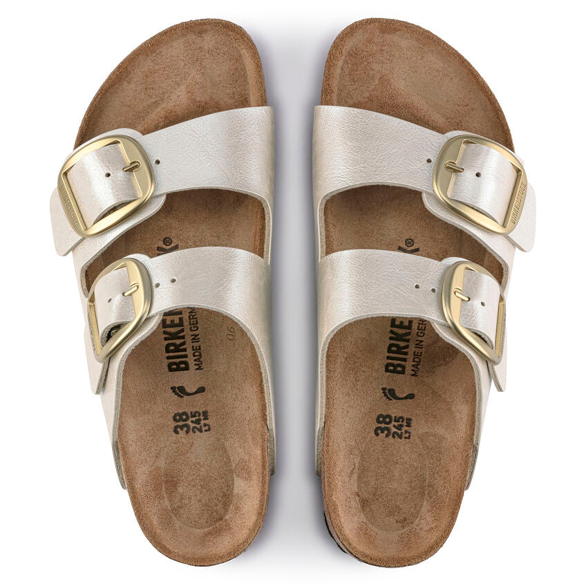 Birkenstock Ciabatta Donna Arizona Big Buckle Birko Flor Pearl White