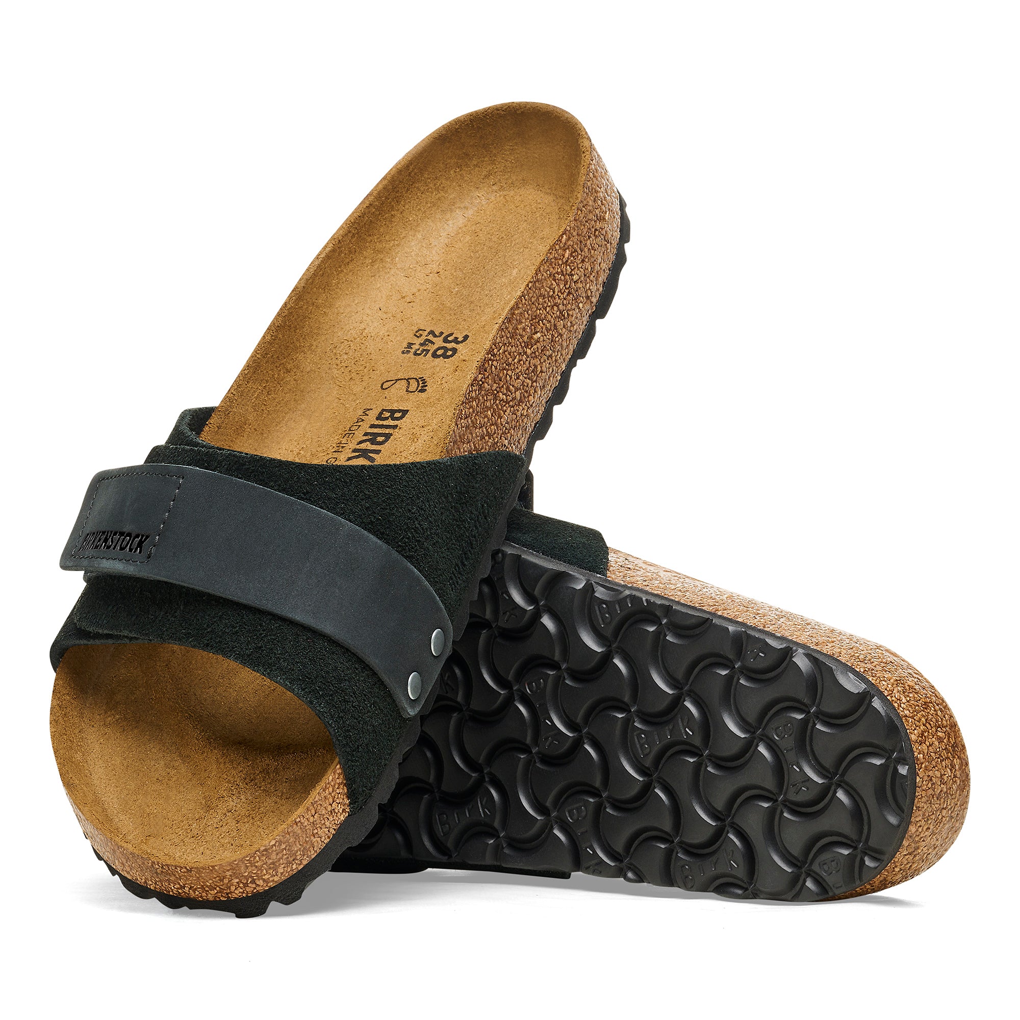 Birkenstock Ciabatta Donna Oita Suede Leather-Black