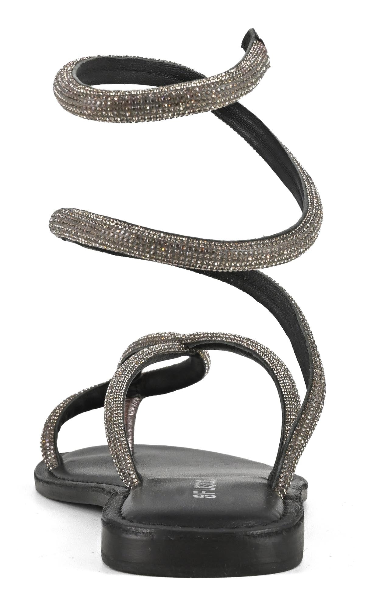 CORAL BLUE Sandalo Donna Wrap Up Strass-Gun Metal