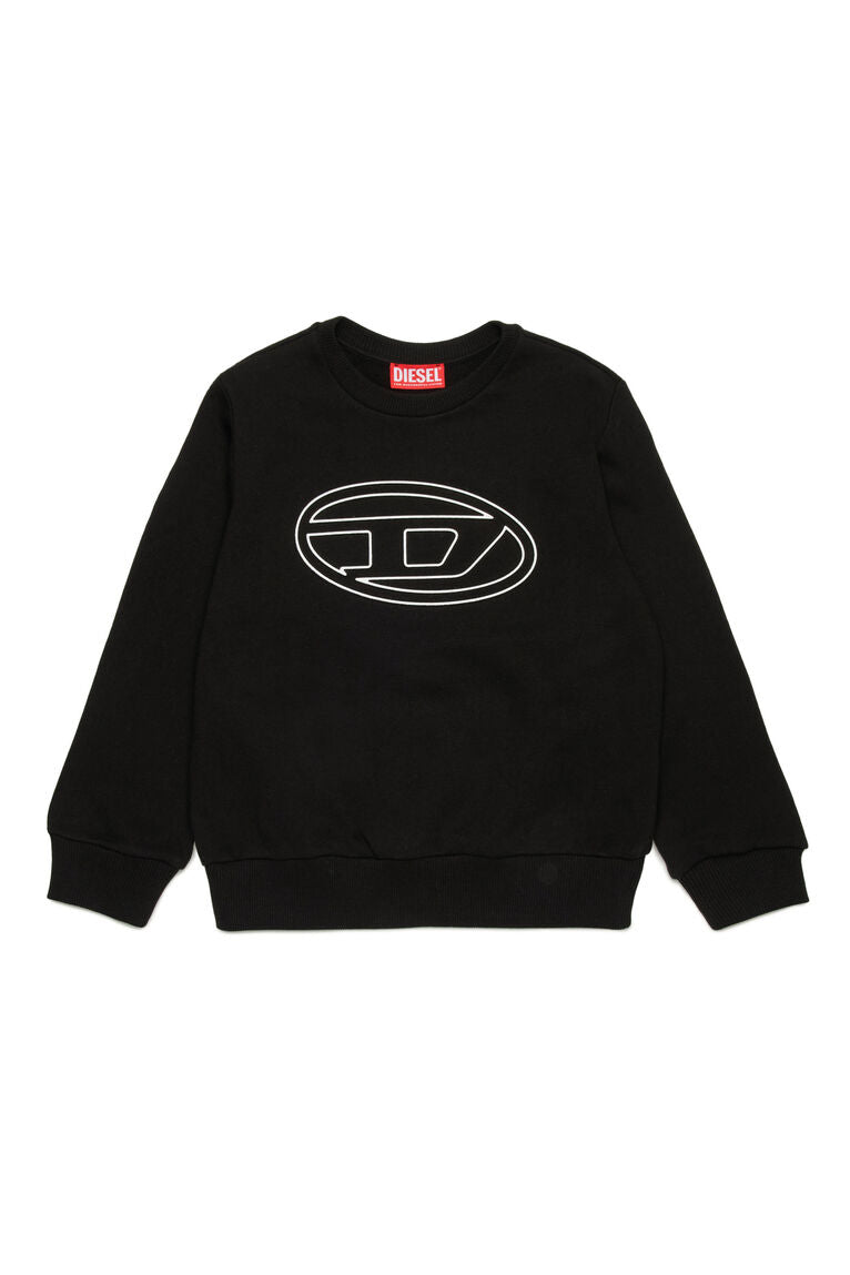 DIESEL-Felpa Bambino Smartbigoval-Nero