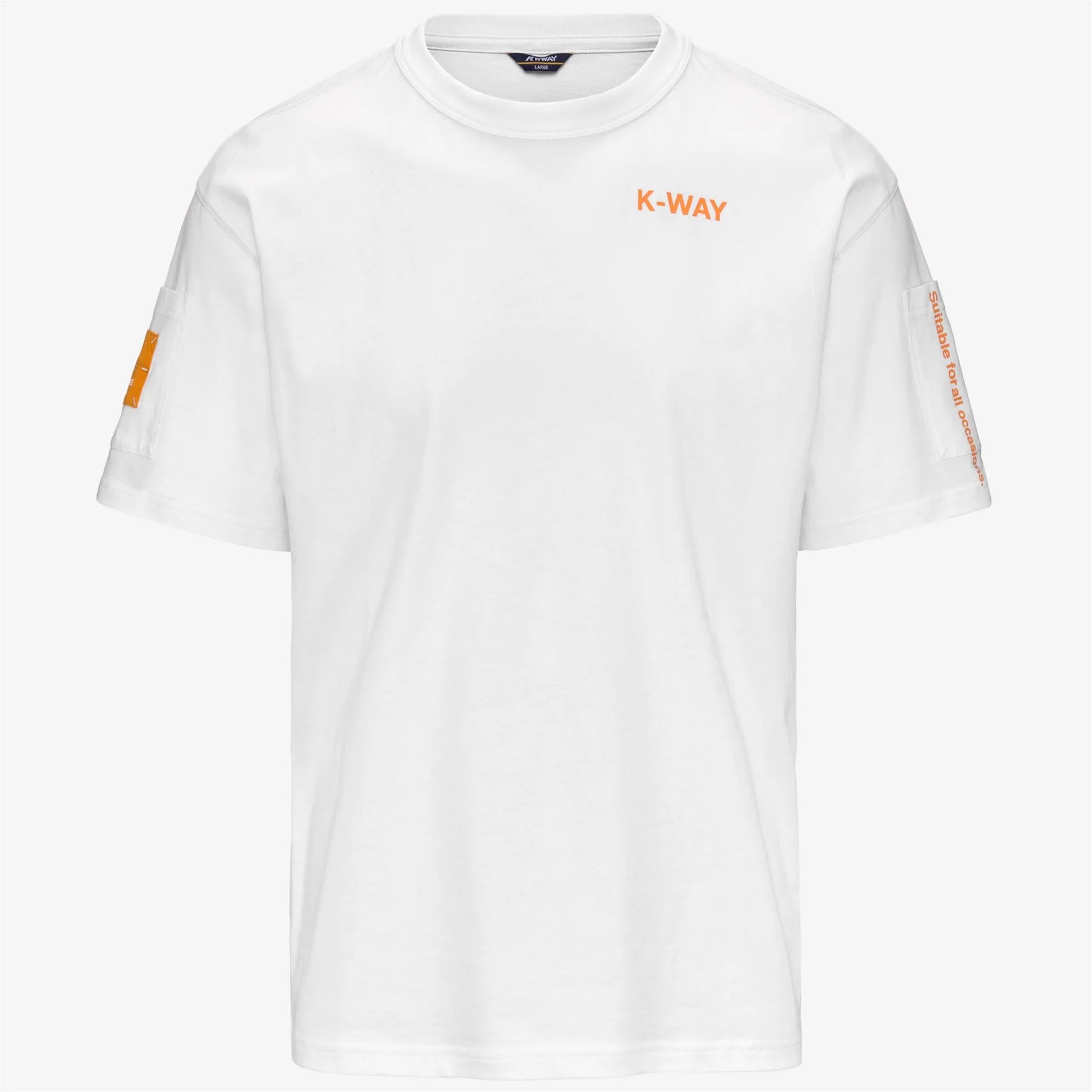 K-WAY T-Shirt Uomo Fantome Sleeve Pocket-White