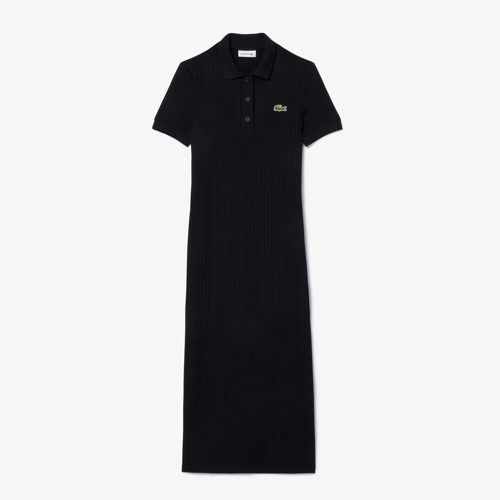 LACOSTE Abito Donna Polo Midi-Nero