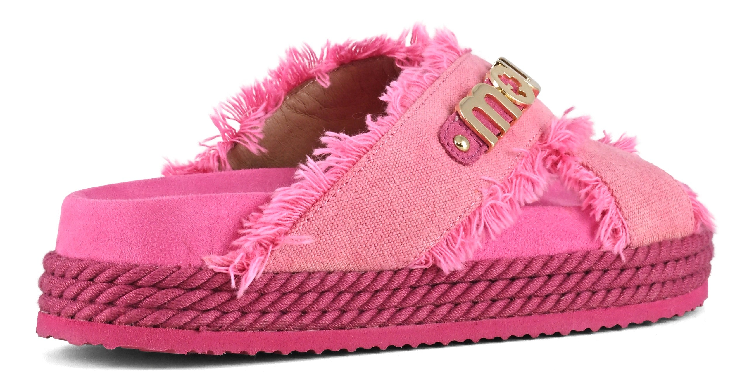 MOU Sandalo Donna CRISS-CROSS ROPE SANDAL RECYCLED CANVAS-Fuxia