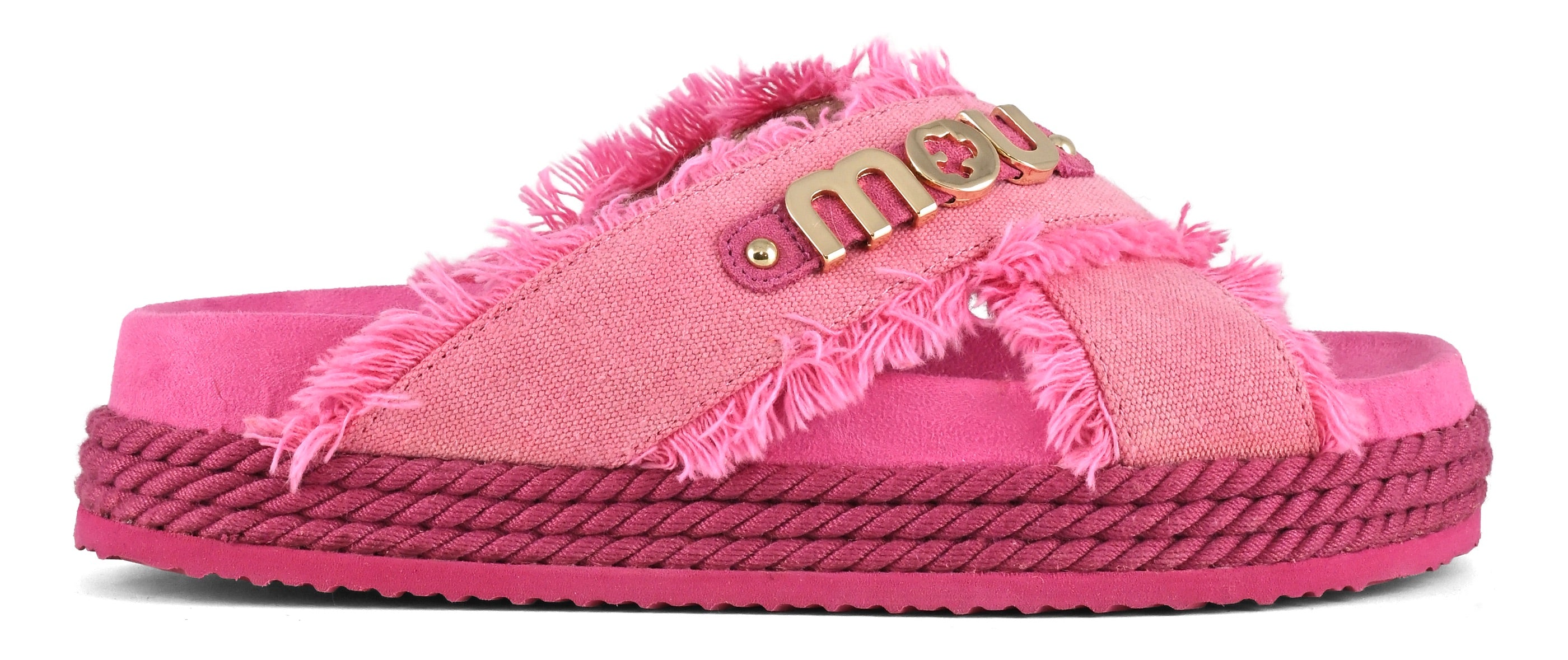 MOU Sandalo Donna CRISS-CROSS ROPE SANDAL RECYCLED CANVAS-Fuxia
