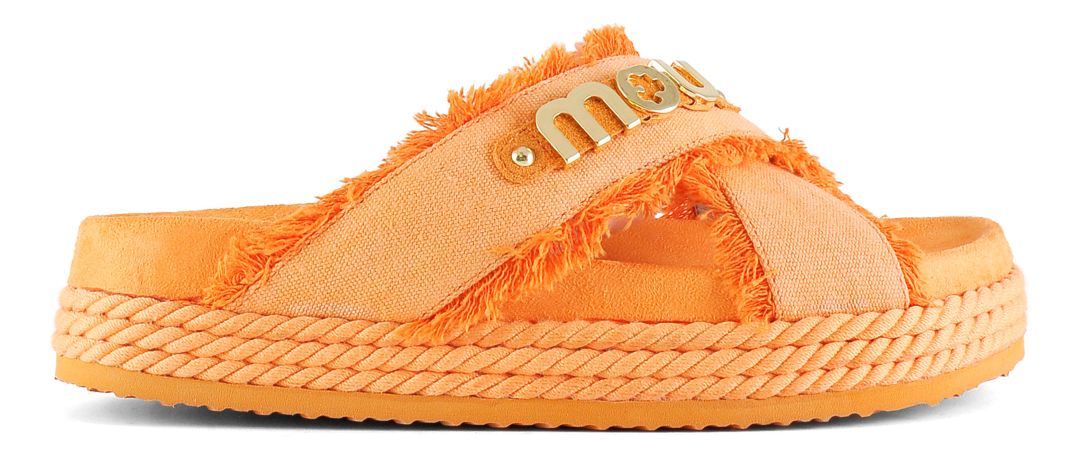 MOU Sandalo Donna CRISS-CROSS ROPE SANDAL RECYCLED CANVAS-Orange
