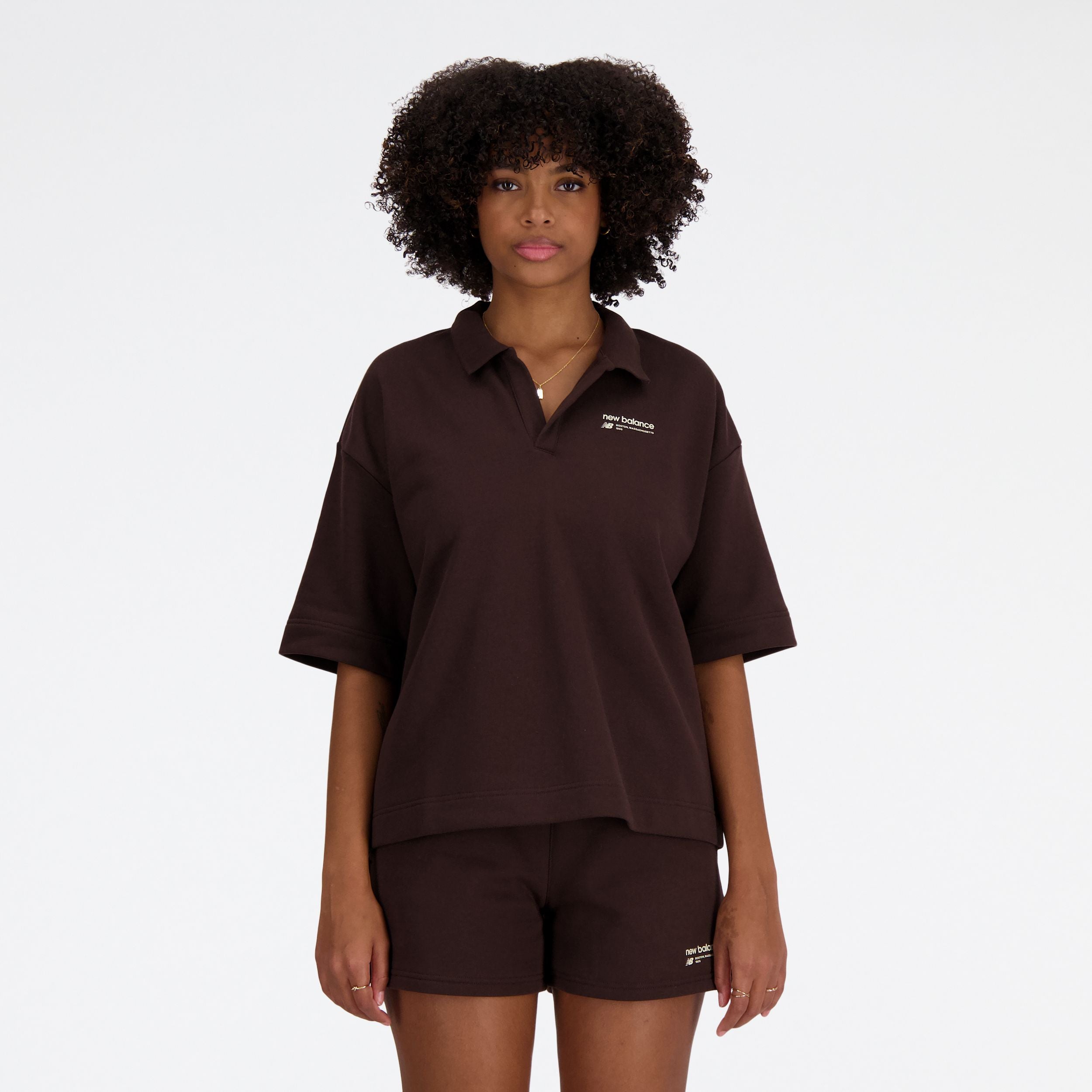 NEW BALANCE T-shirt Donna Heritage-Caffè Nero