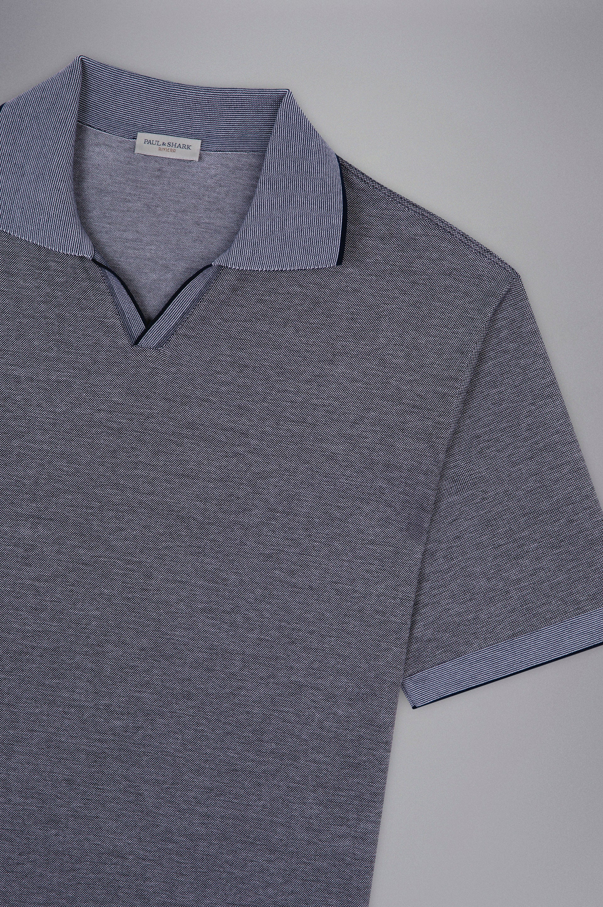 PAUL & SHARK Polo Uomo Piqué-Bianco Blu