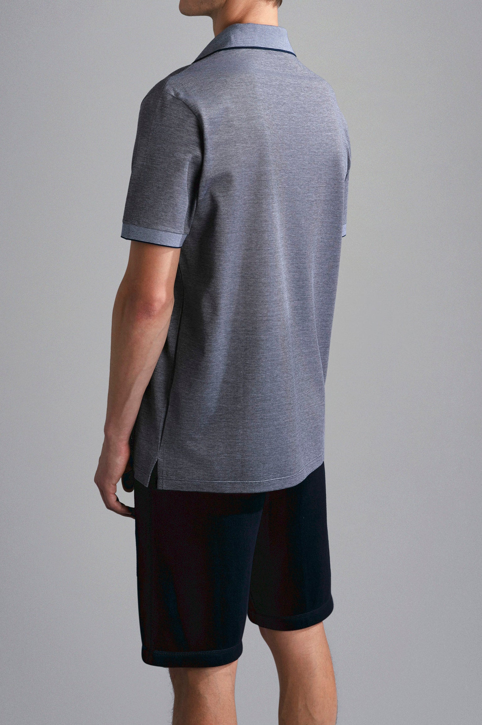 PAUL & SHARK Polo Uomo Piqué-Bianco Blu