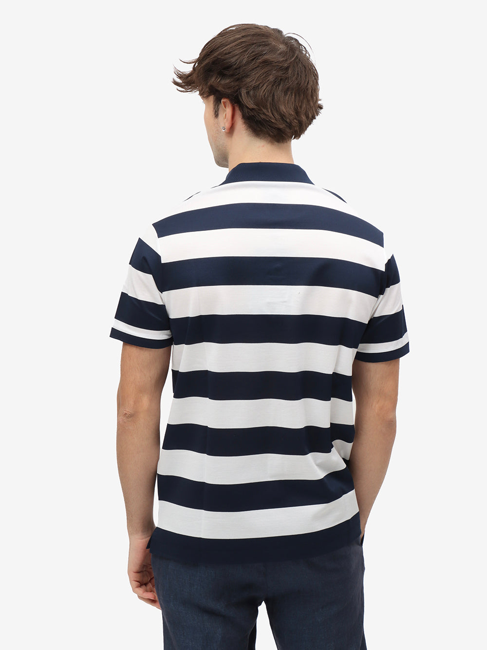 PAUL & SHARK Polo Uomo Cotone Patch Logo-Blu Bianco