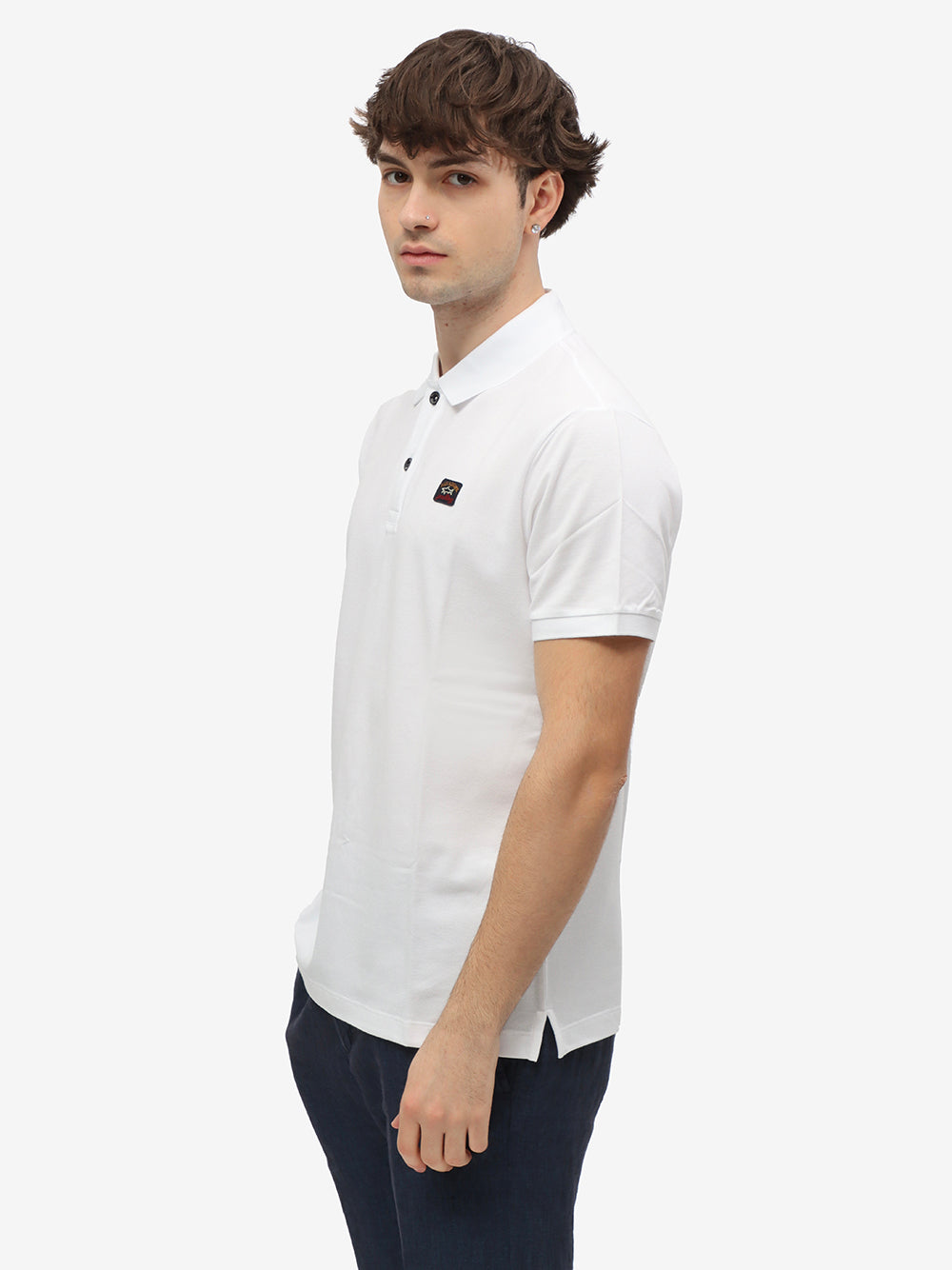 PAUL & SHARK Polo Uomo Piqué Patch Logo-Bianco