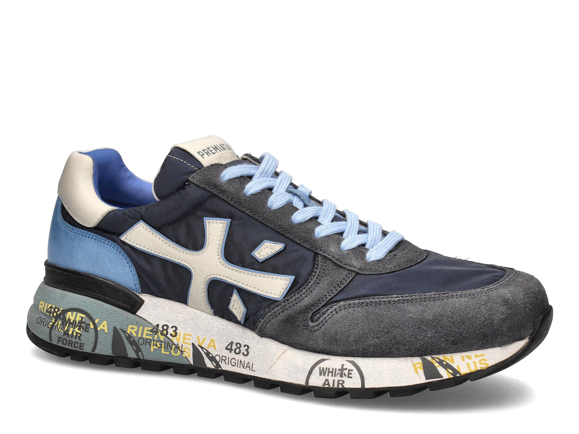 Premiata Sneakers Uomo Mick 1280E-Blu Grigio