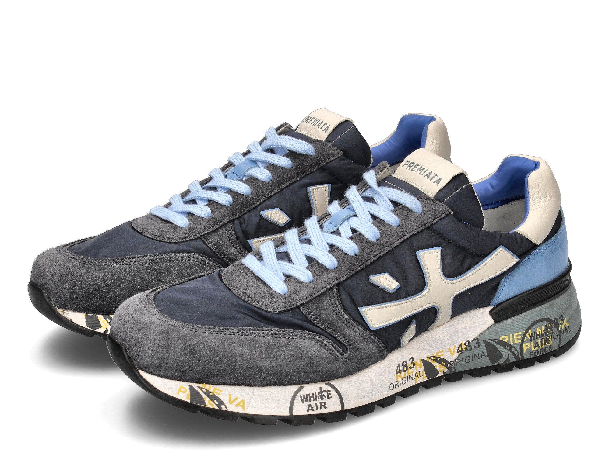 Premiata Sneakers Uomo Mick 1280E-Blu Grigio