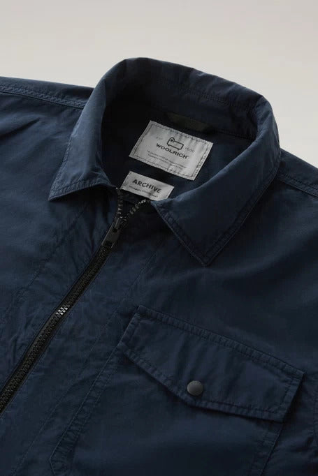 Woolrich Giubbino Uomo Gabardine Overshirt-Melton Blue