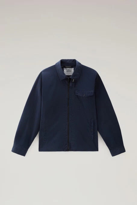 Woolrich Giubbino Uomo Gabardine Overshirt-Melton Blue