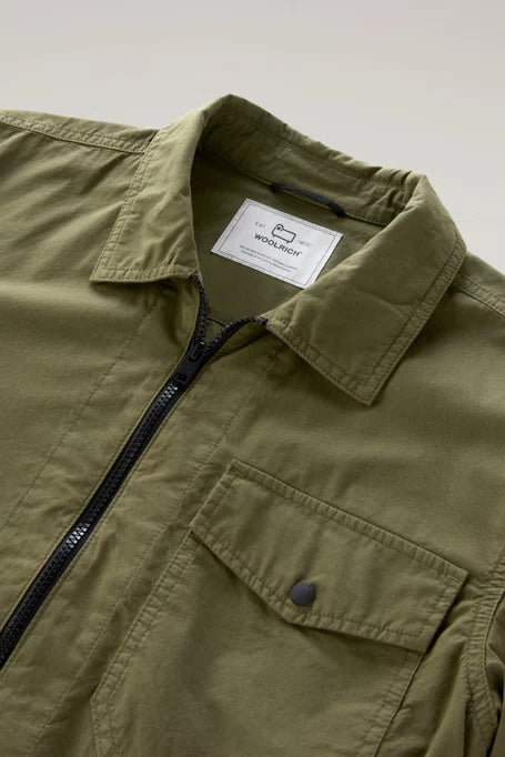 Woolrich Giubbino Uomo Gabardine Overshirt-Lake Olive