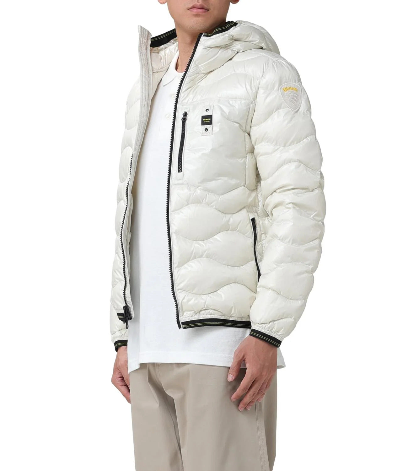 BLAUER Piumino Uomo Wave-Bianco Ottico