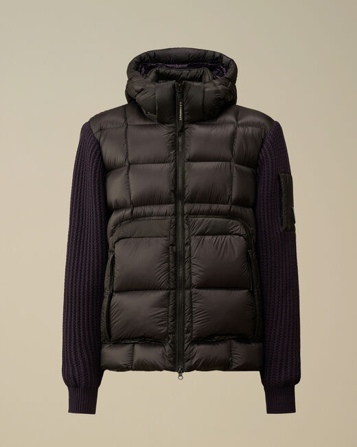 C.P. COMPANY Giacca Uomo Extrafine Merino Wool Mixed Hooded Knit-Nightshade Purple