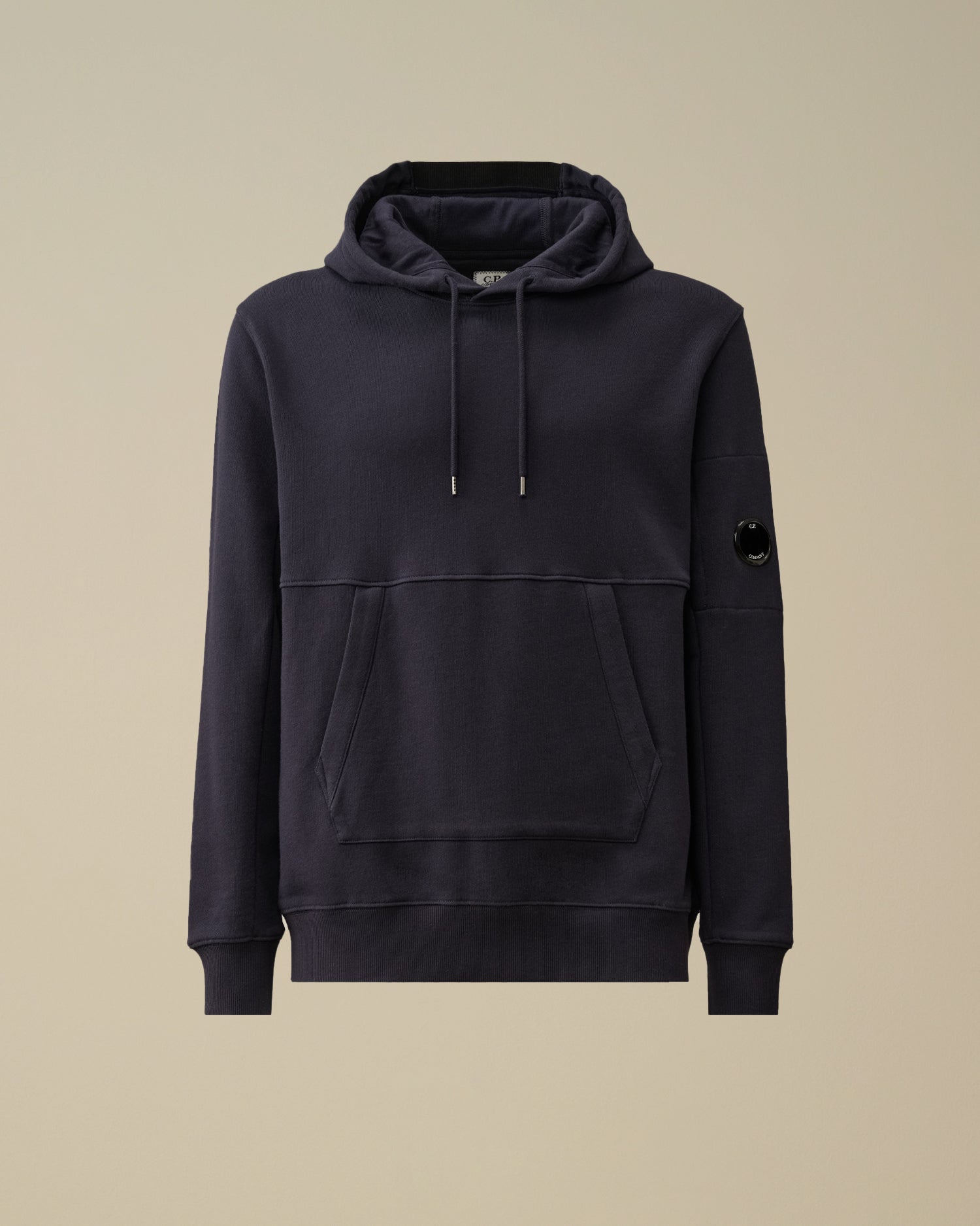 C.P. COMPANY Felpa Uomo Diagonal Raised Fleece Lens Hooded-Total Eclipse Blue