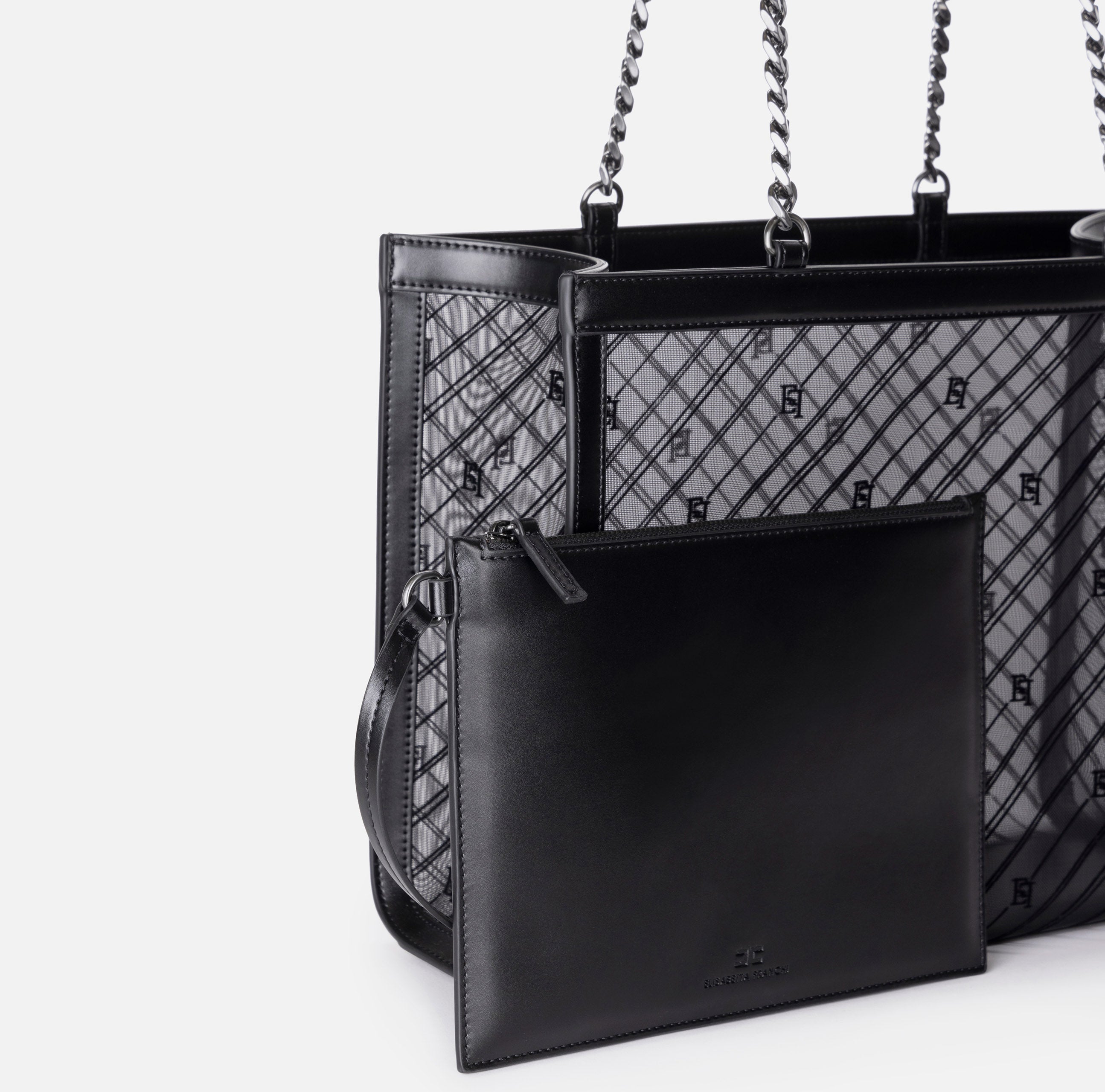 ELISABETTA FRANCHI Shopper Grande Rete-Nero