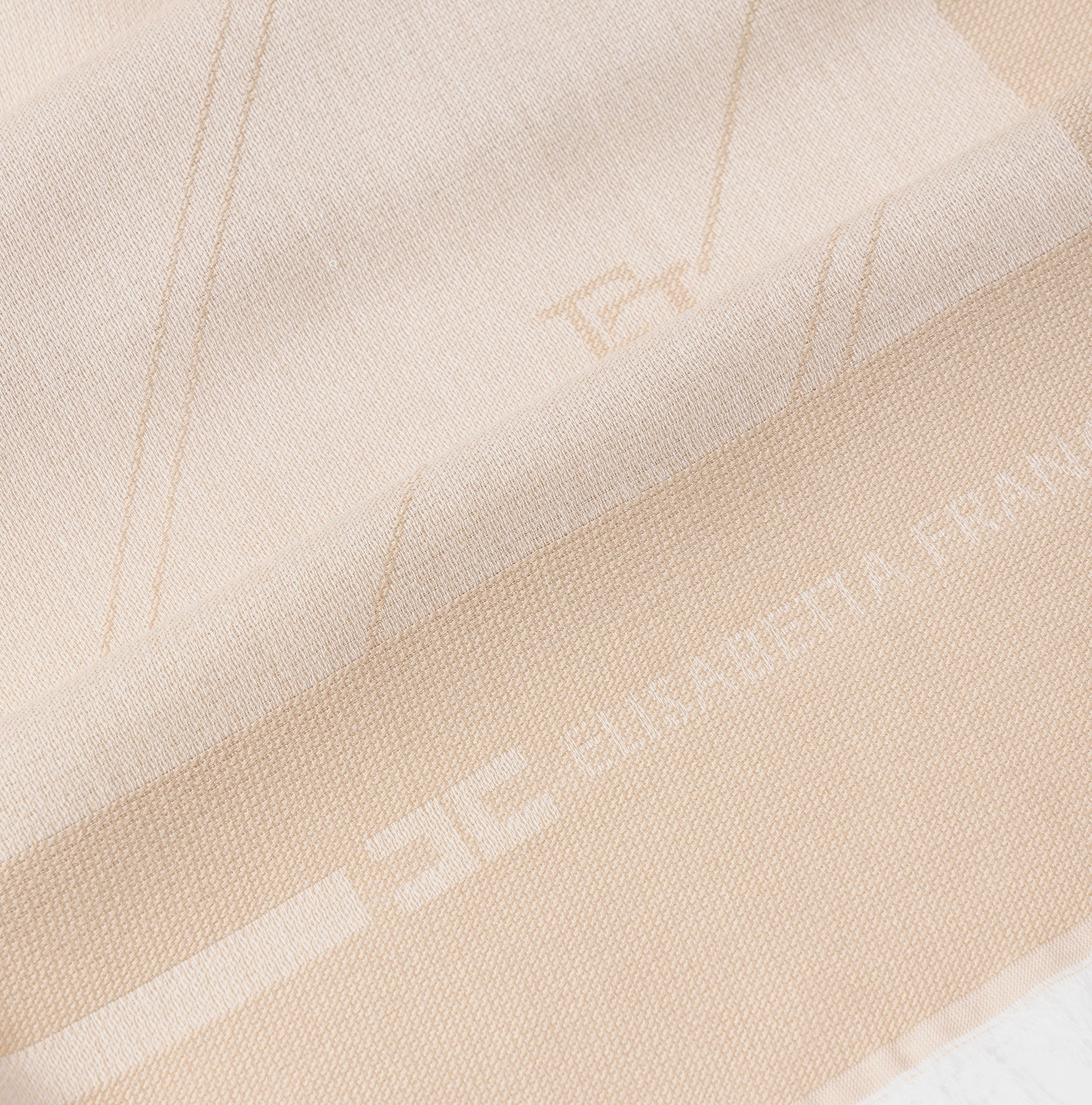 ELISABETTA FRANCHI Pashmina Lurex Logo-Crema