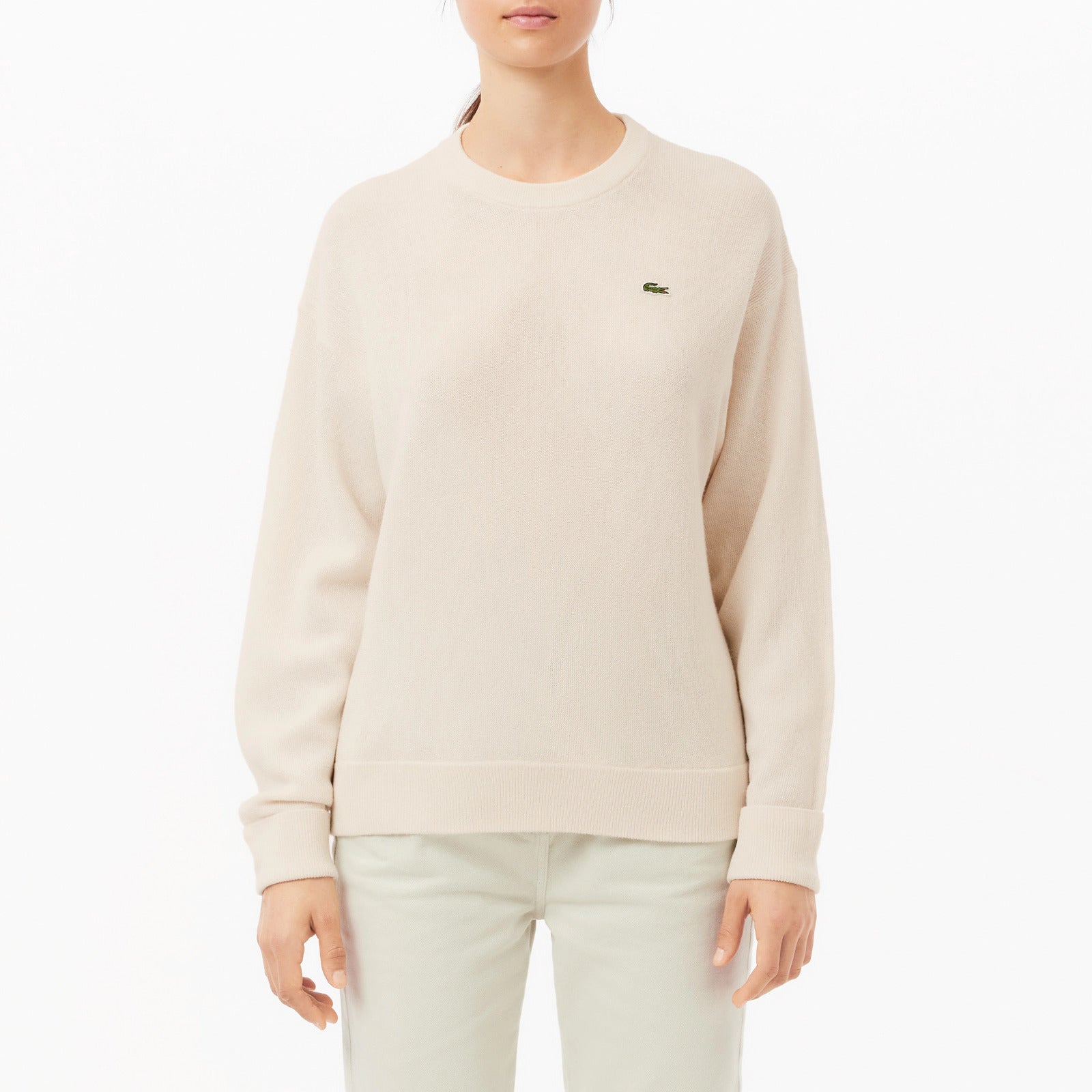 LACOSTE Pullover Donna Lana-Bianco