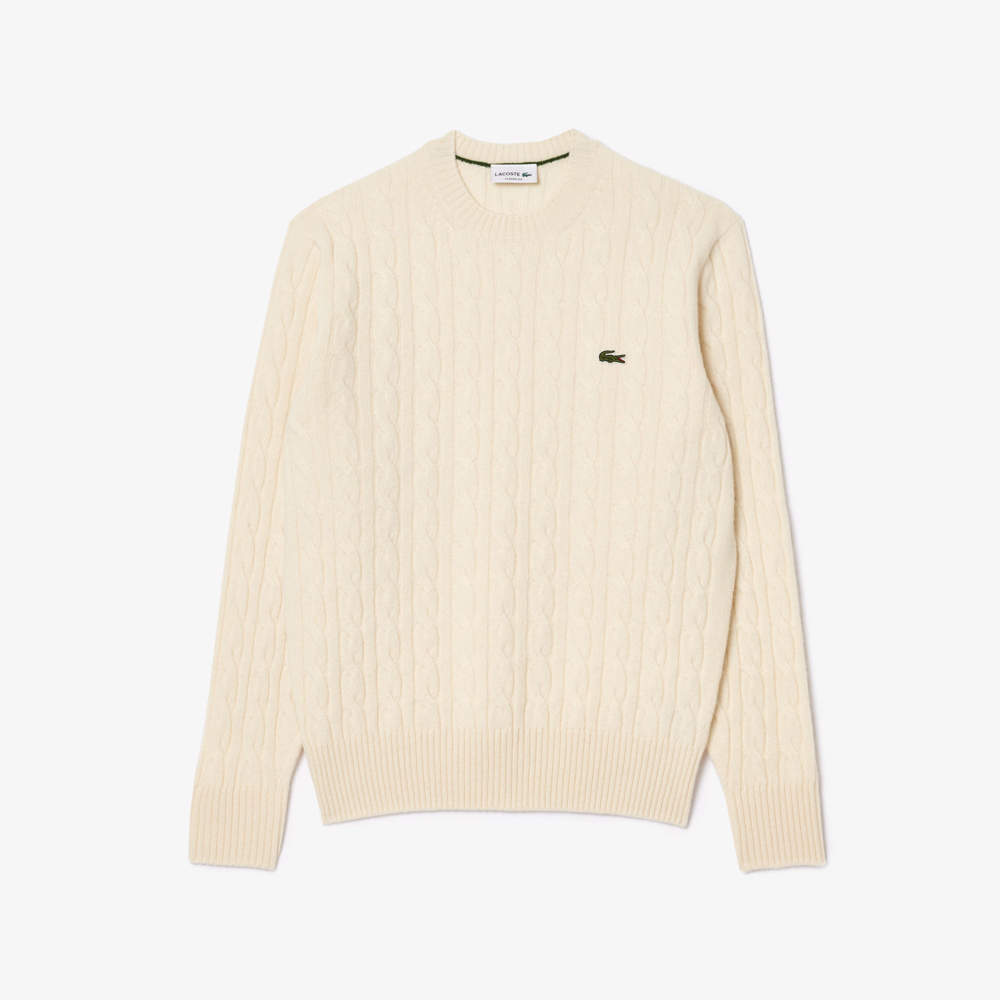 LACOSTE Pullover Uomo Trecce-Bianco