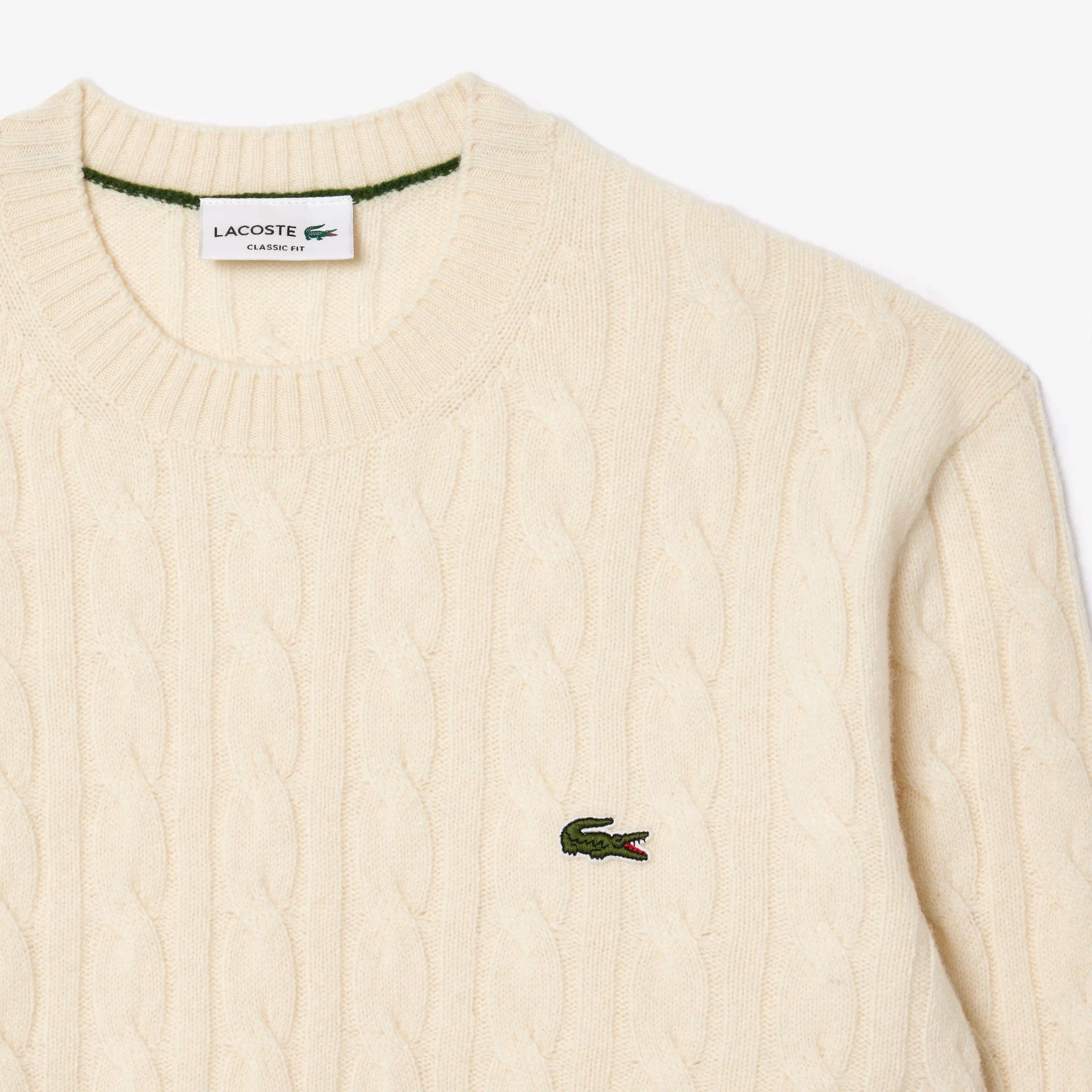 LACOSTE Pullover Uomo Trecce-Bianco
