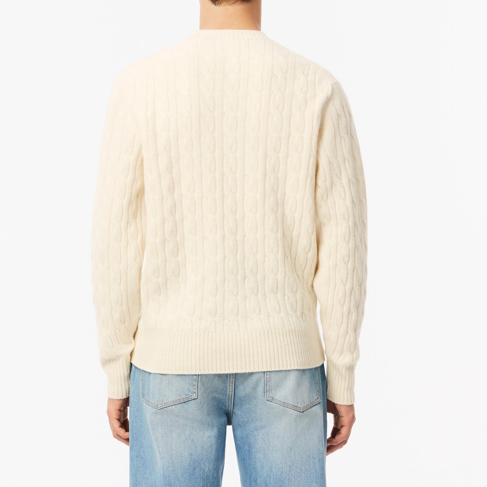 LACOSTE Pullover Uomo Trecce-Bianco