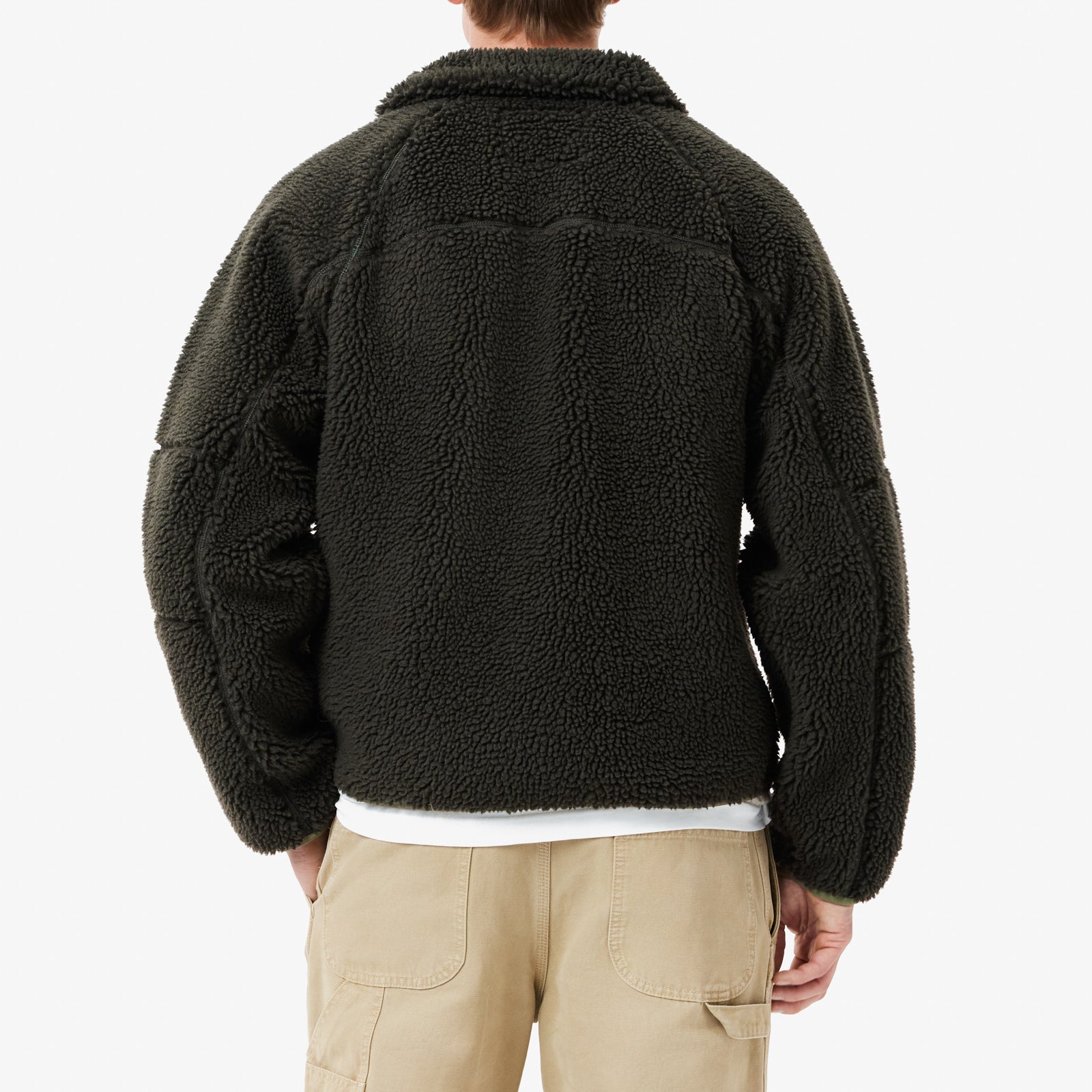 LACOSTE Giacca Uomo Teddy-Verde Cachi