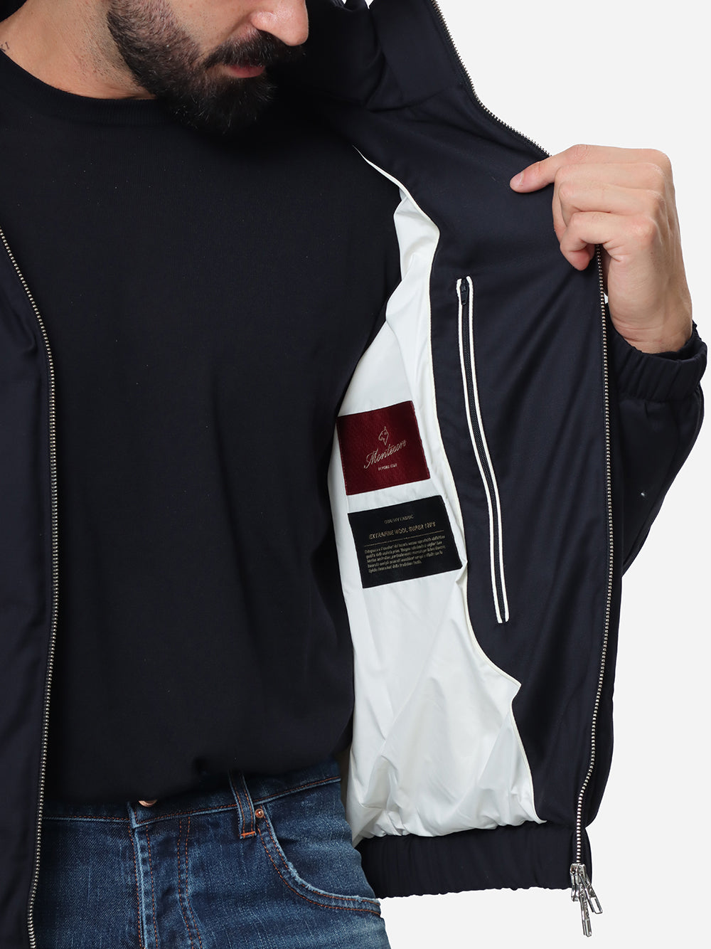 MONTECORE Piumino Uomo Imbottito in piuma-Dark Blue