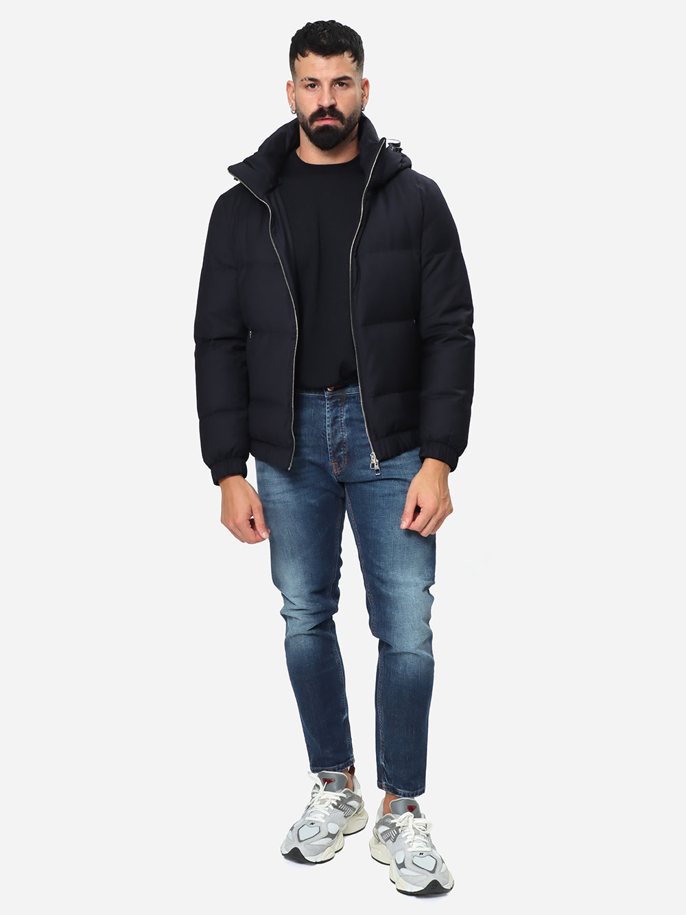 MONTECORE Piumino Uomo Imbottito in piuma-Dark Blue