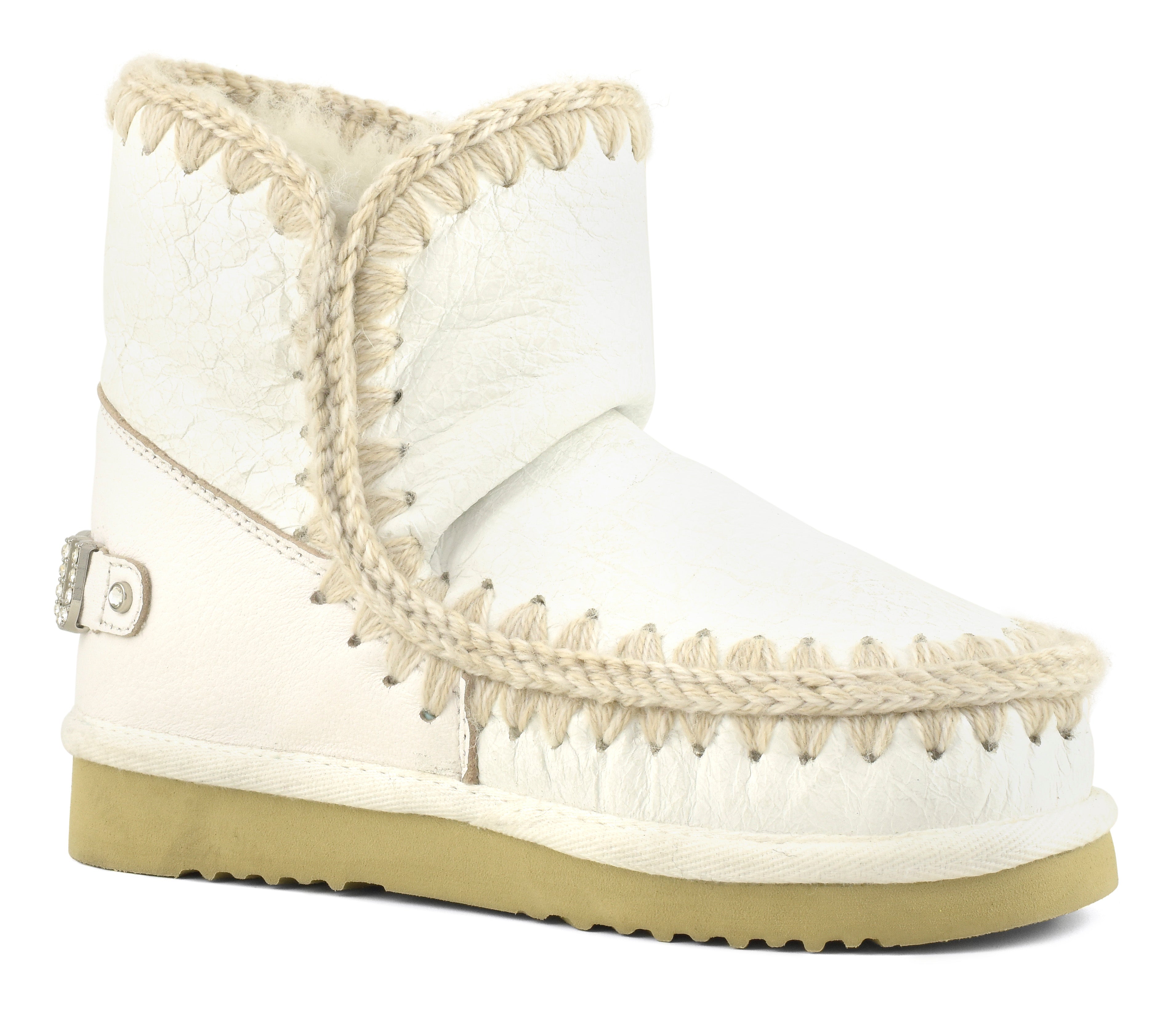 MOU Stivaletto Donna Eskimo 18 Rhinestones Logo-Waxi White