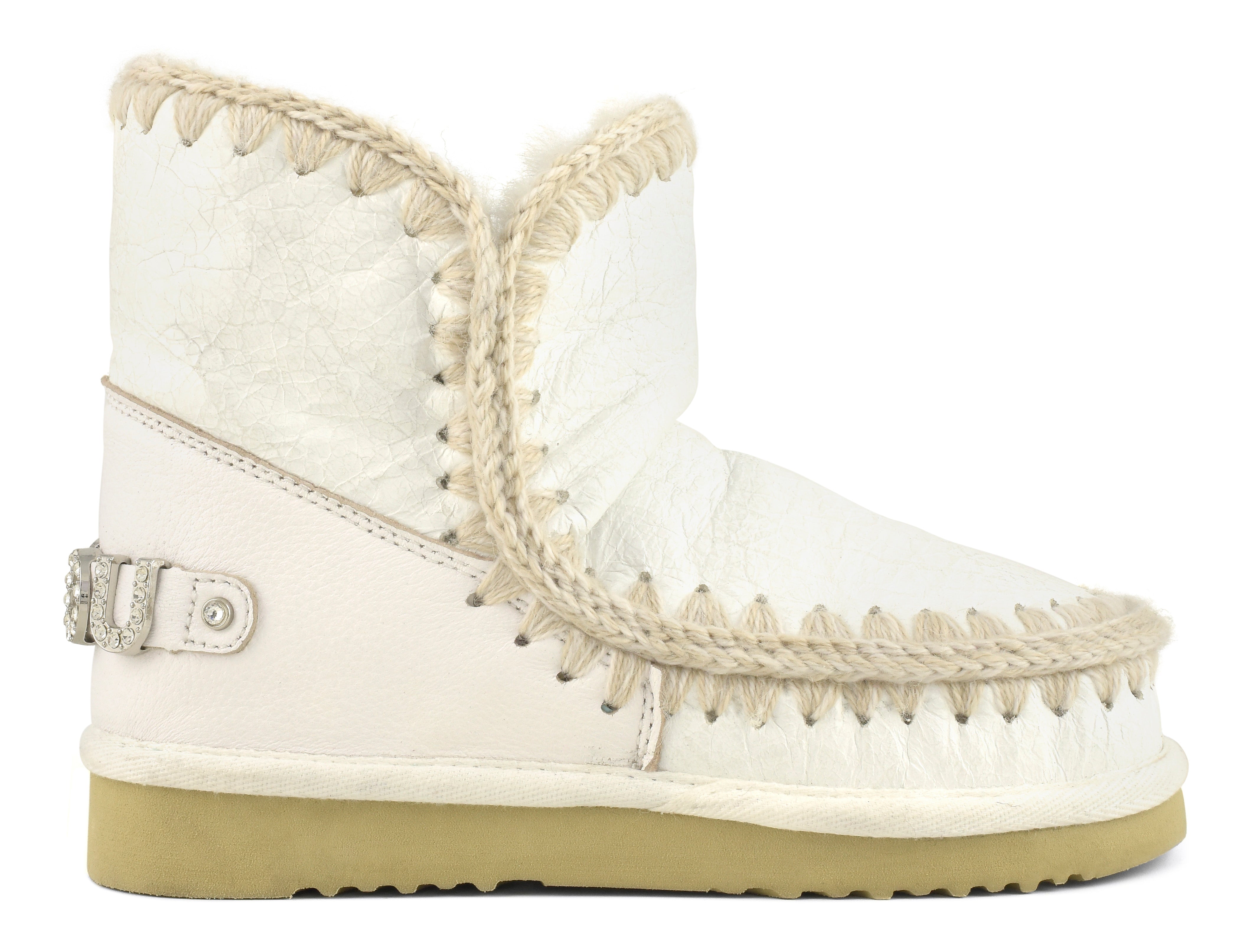 MOU Stivaletto Donna Eskimo 18 Rhinestones Logo-Waxi White