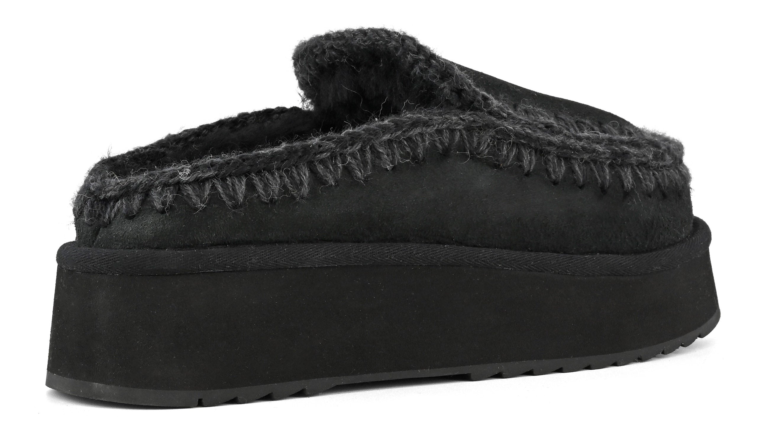 MOU Ciabatta Donna Clog Eskimo Platform-Black