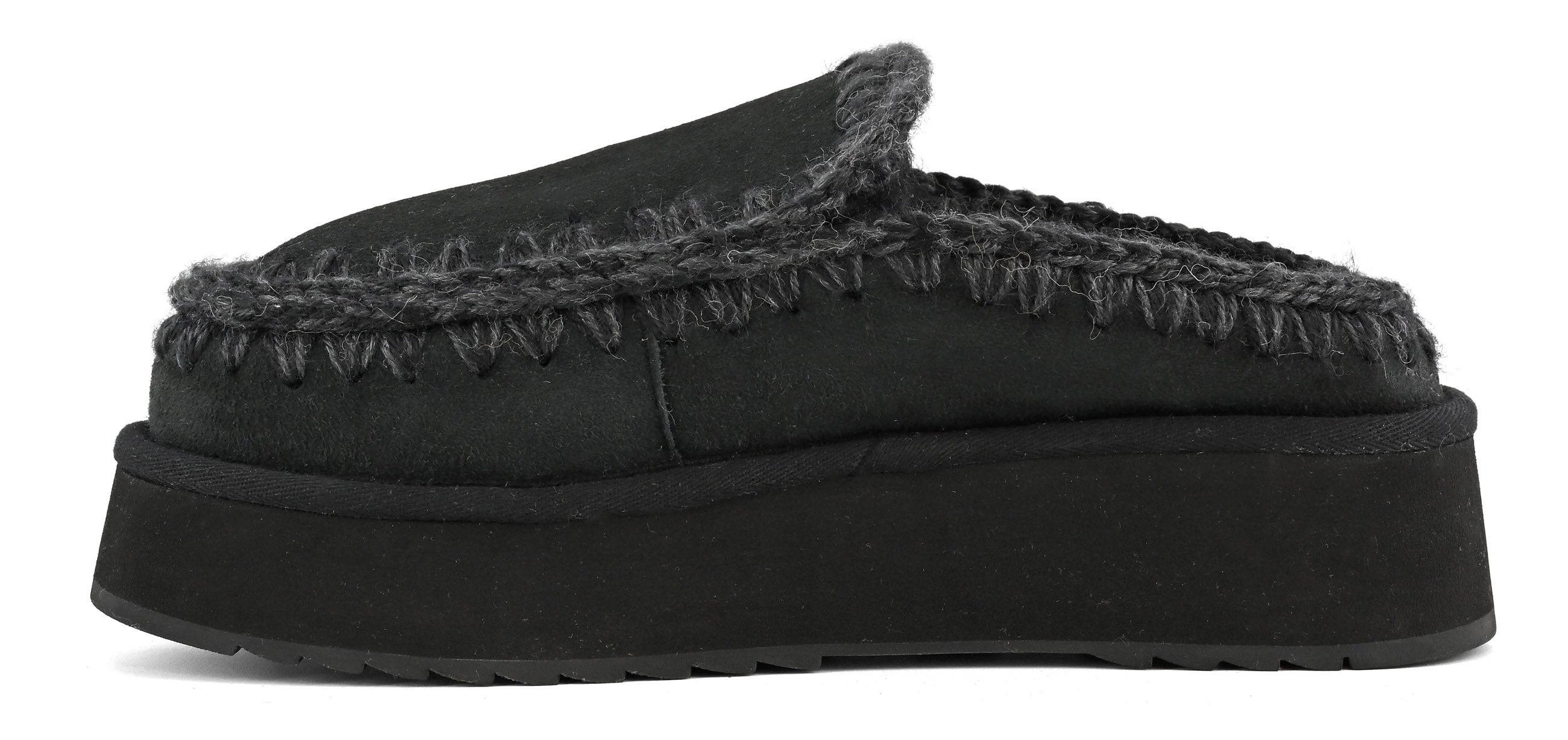 MOU Ciabatta Donna Clog Eskimo Platform-Black