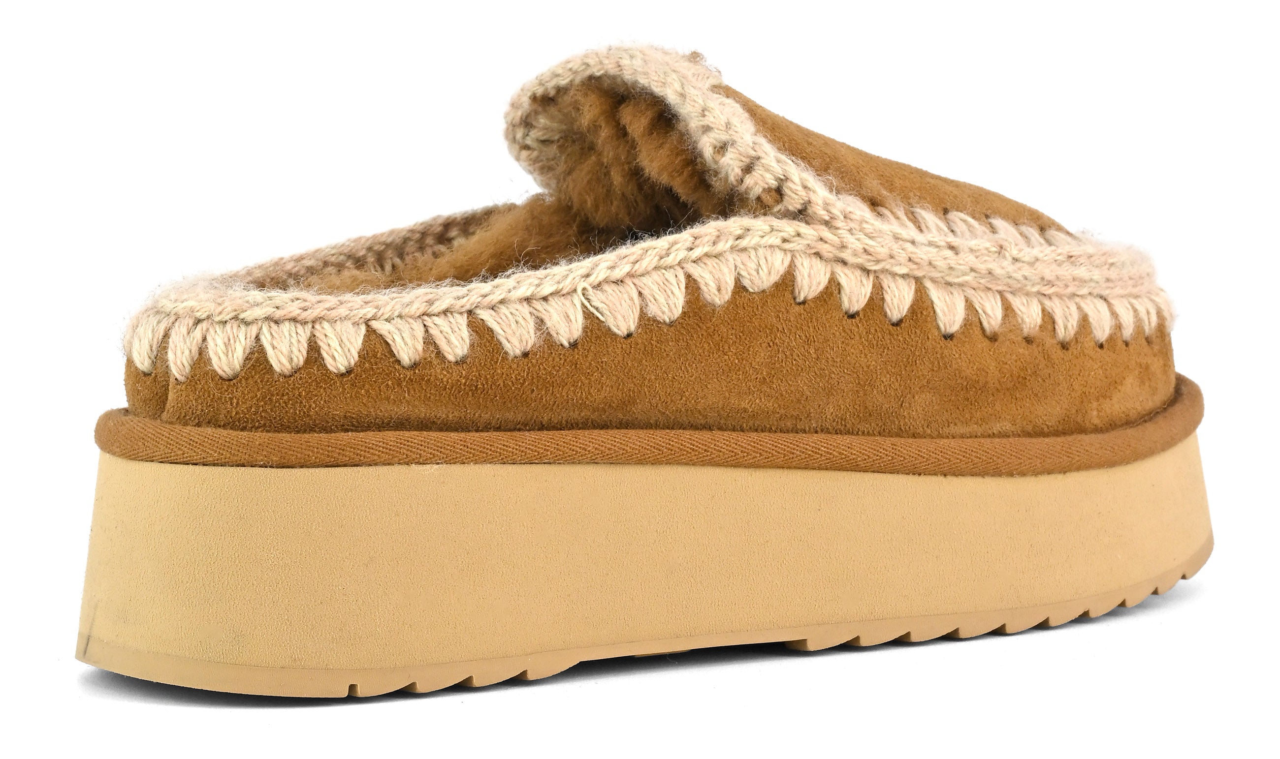 MOU Ciabatta Donna Clog Eskimo Platform-Cognac
