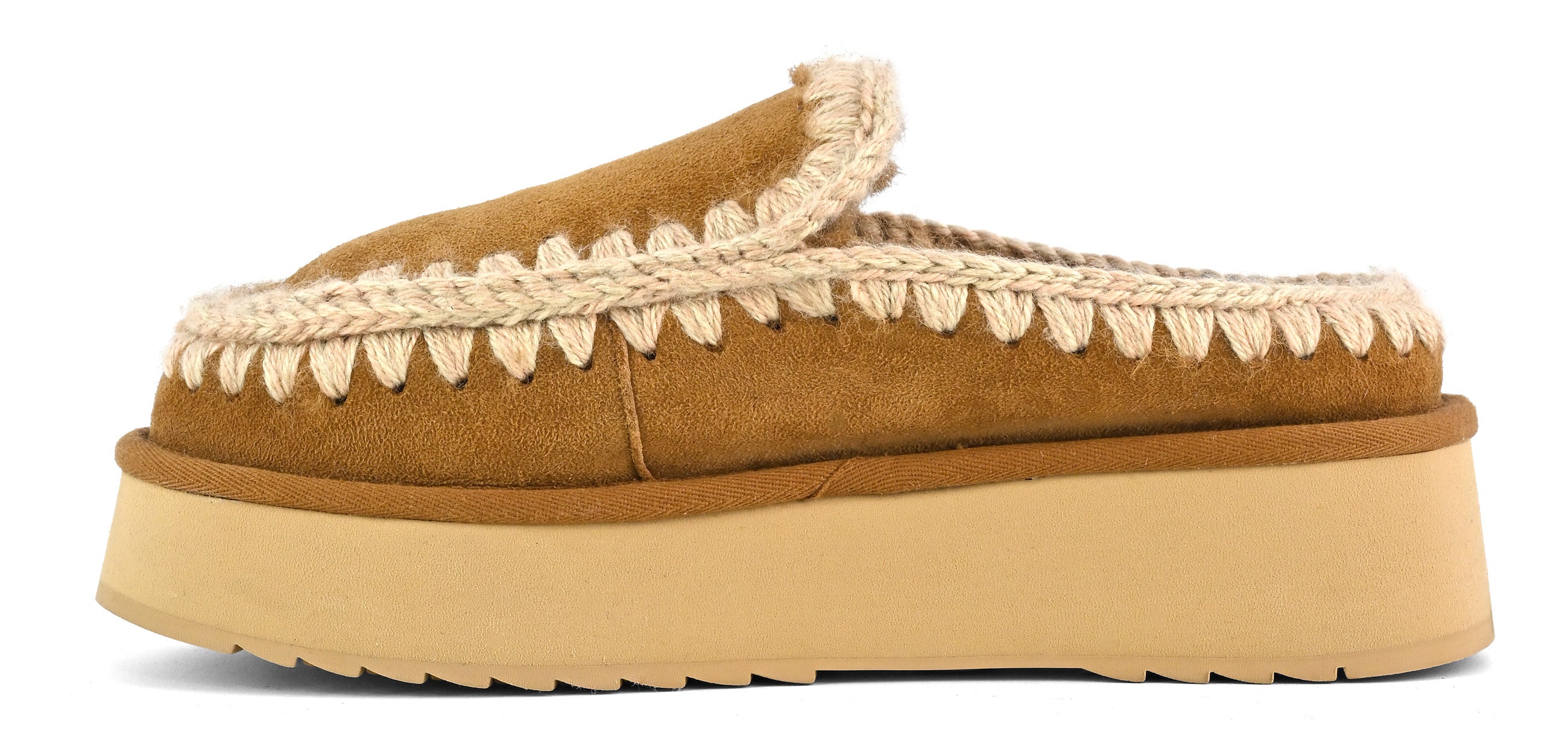 MOU Ciabatta Donna Clog Eskimo Platform-Cognac