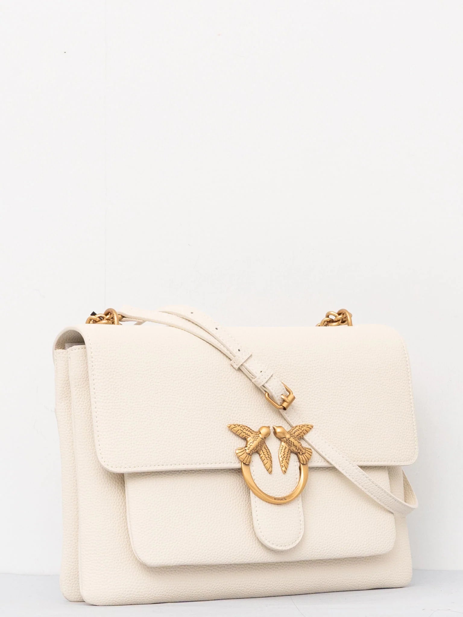 PINKO Borsa Love One Soft Big-Bianco Seta